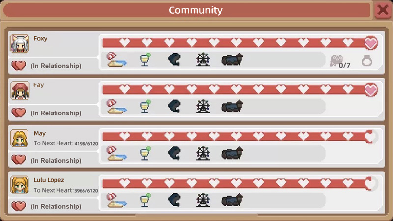 Harvest Town Relationship